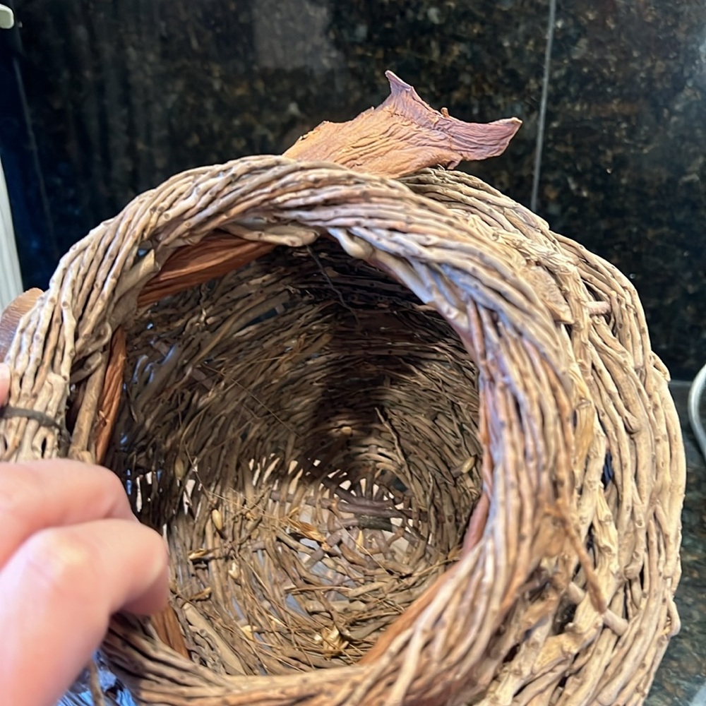 Hand Woven Palm Fiber Art Nest Basket - Picture 9 of 11